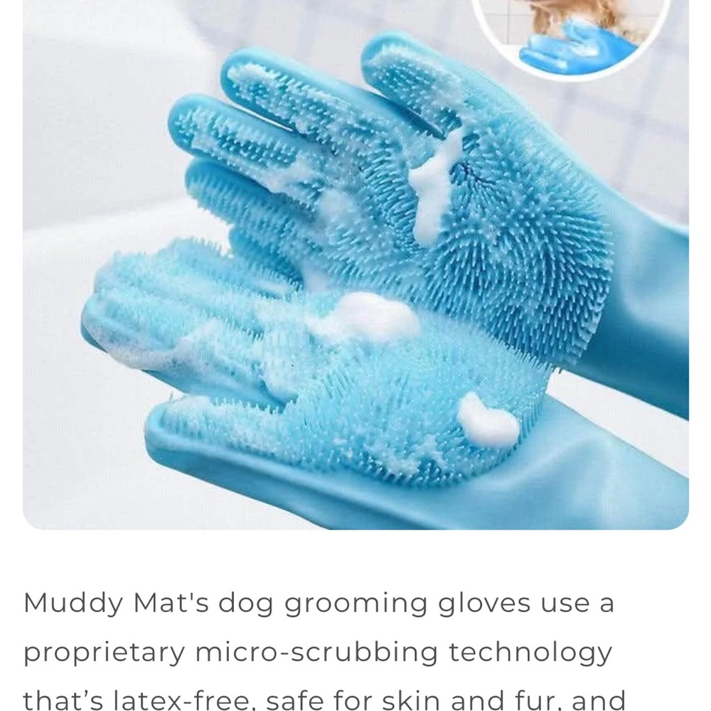 Silicone Cleaning Gloves in Light Blue from MuddyMat New In Pkg